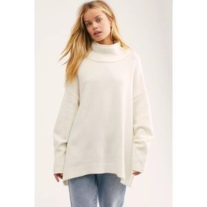 Free People Afterglow Mock Neck Sweater Off White